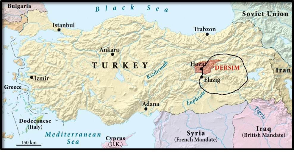 Approximate area encompassing the Sheikh Sa’id of Piran Rebellion