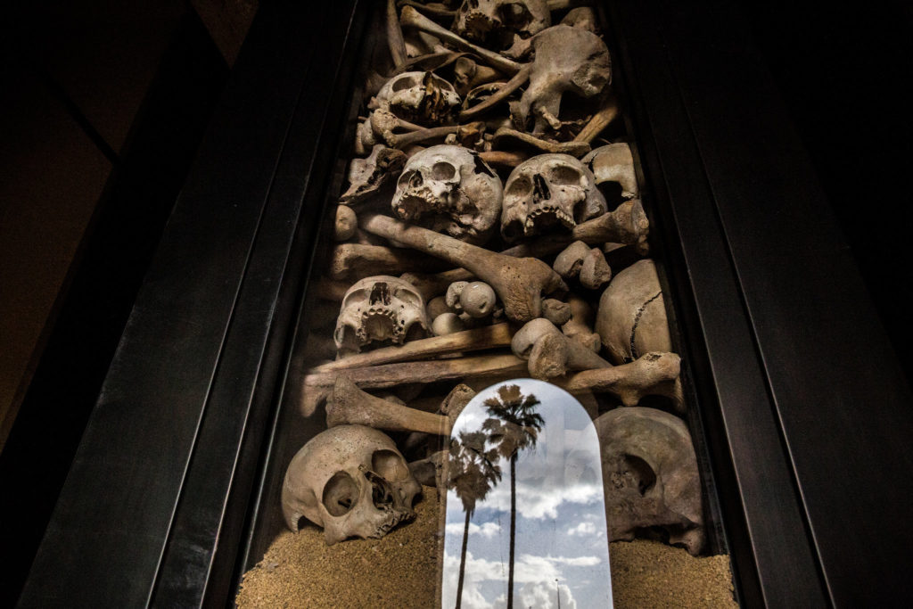 Armenian Genocide Memorial, Antelias, Lebanon. Skulls of the Armenians brought from Der Zor. 