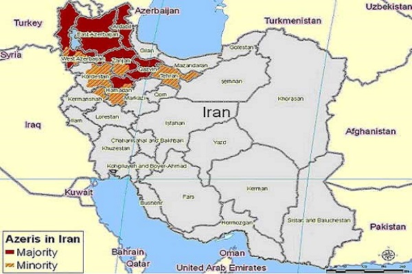 Concentration of Azeri ethnic group in Iran